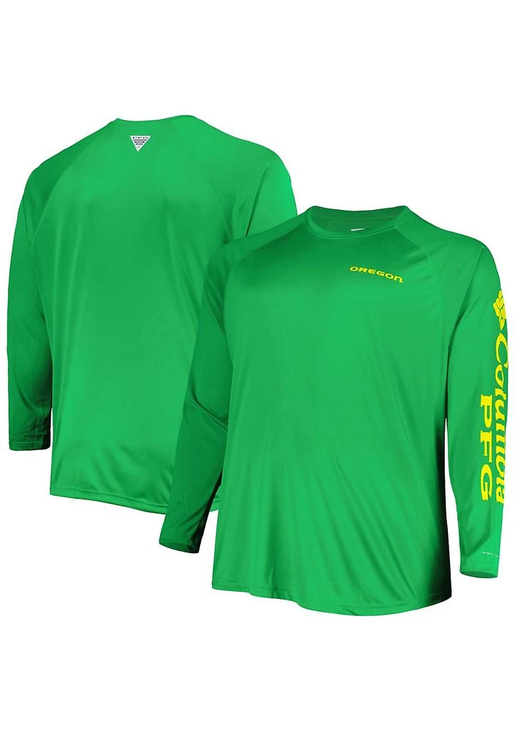 Columbia NCAA Oregon Ducks Big 
Tall Terminal Tackle Team Raglan Omni-Shade Long Sleeve T-Shirt
