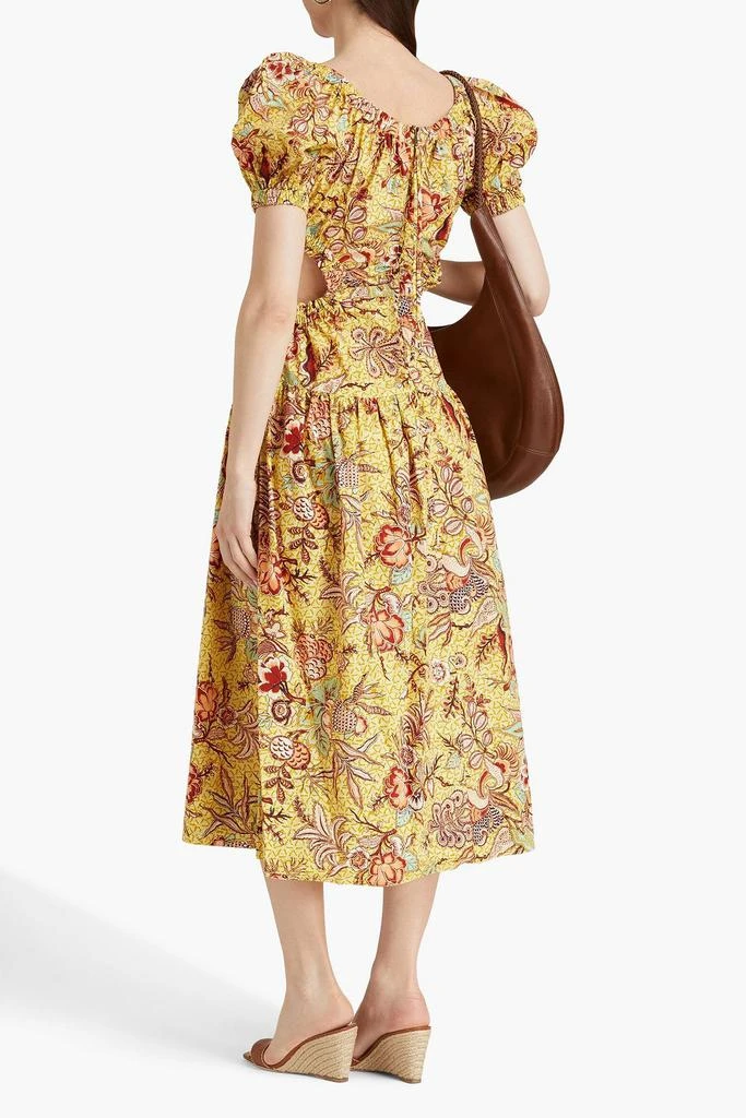 Ulla Johnson Golda cutout printed cotton-poplin midi dress 3