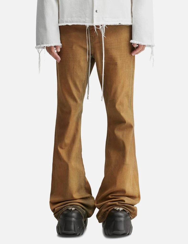 Rick Owens Bolan Bootcut In Orange Wash Stretch Denim 3