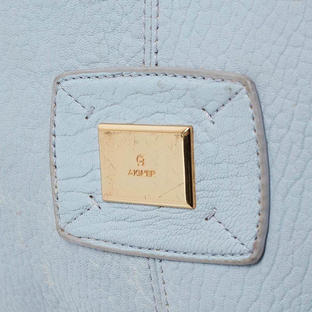 Aigner Aigner Light Blue Pebbled Leather Hobo 11