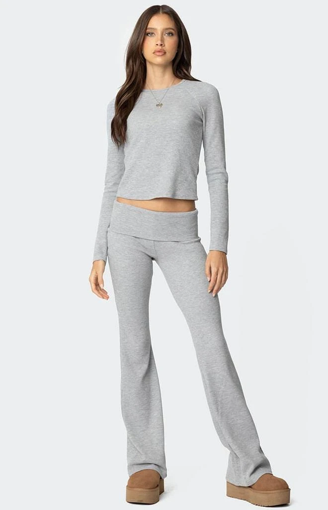 Edikted Sab Fold Over Waffle Knit Pants 1