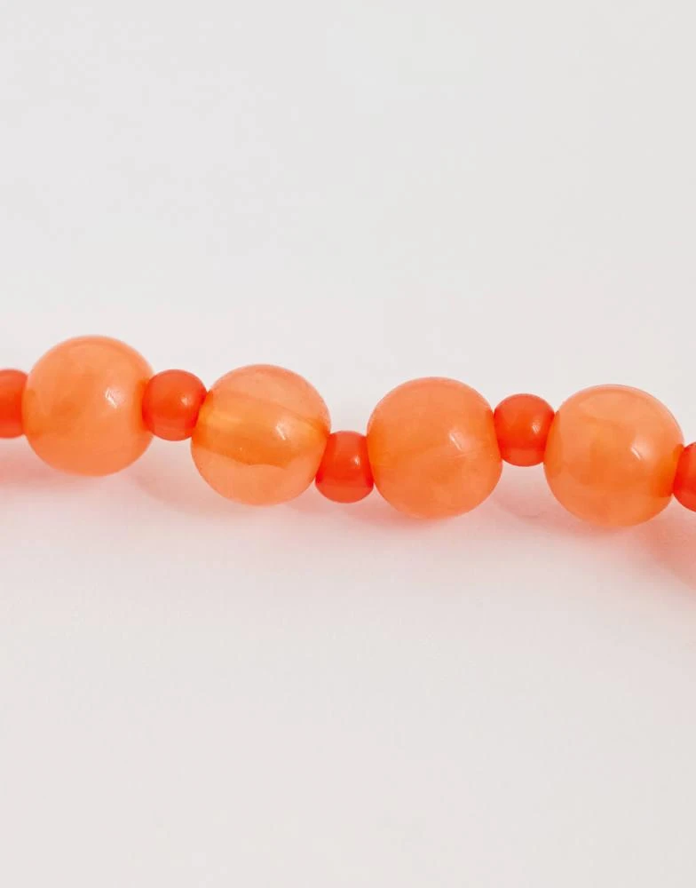 ONLY ONLY beaded necklace in orange 3