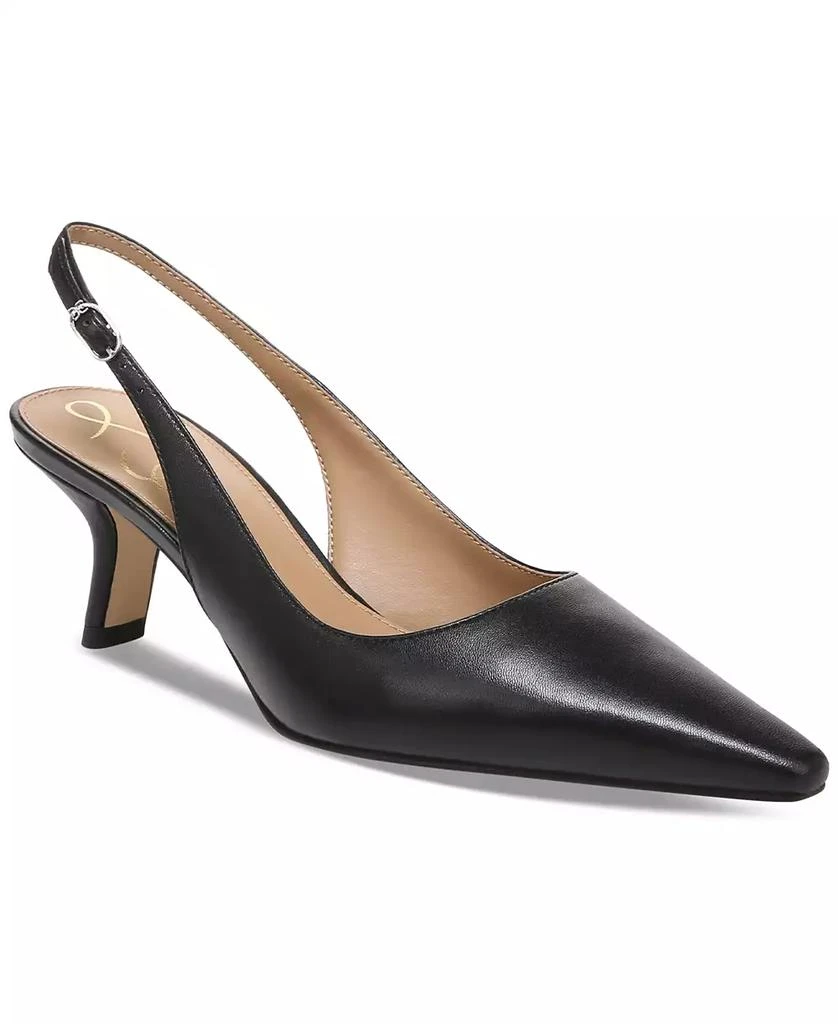 Sam Edelman Bianka Kitten-Heel Leather Slingback Pumps 7