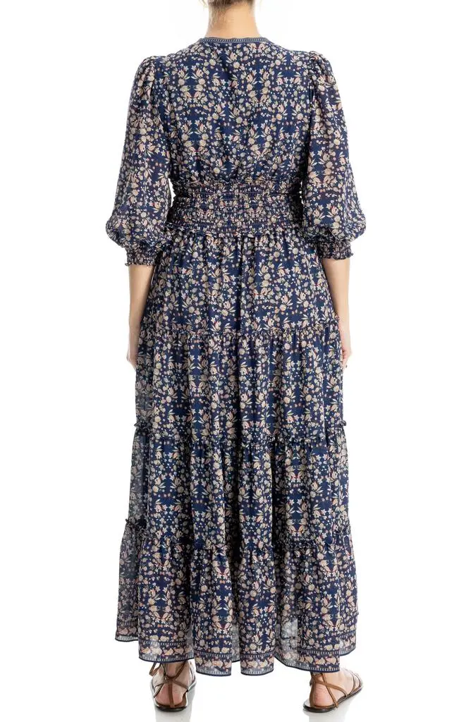 Max Studio Floral Balloon Sleeve Tiered Maxi Dress - Dresses & Skirts -  BeyondStyle
