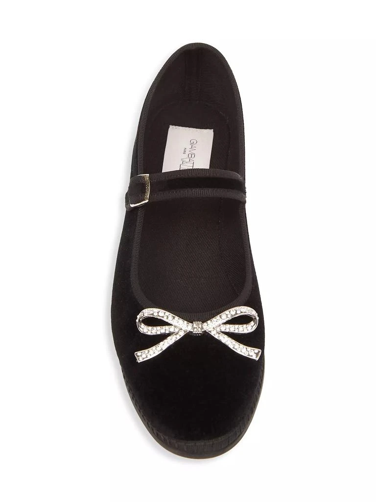 Giambattista Valli Crystal-Embellished Velvet Ballet Flats 5