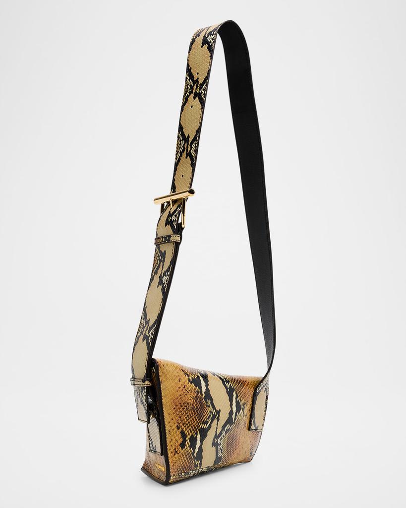 McQueen Python-Embossed T-Bar Sling Shoulder Bag