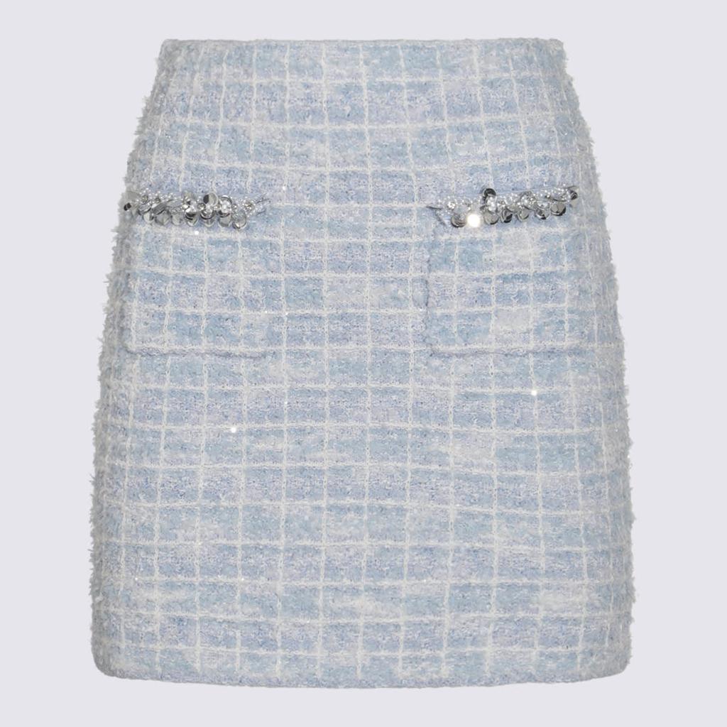 Self Portrait Light Blue Mini Skirt