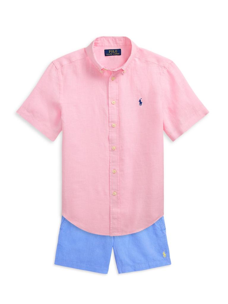 Ralph Lauren Little Boy's & Boy's Linen Short-Sleeve Shirt