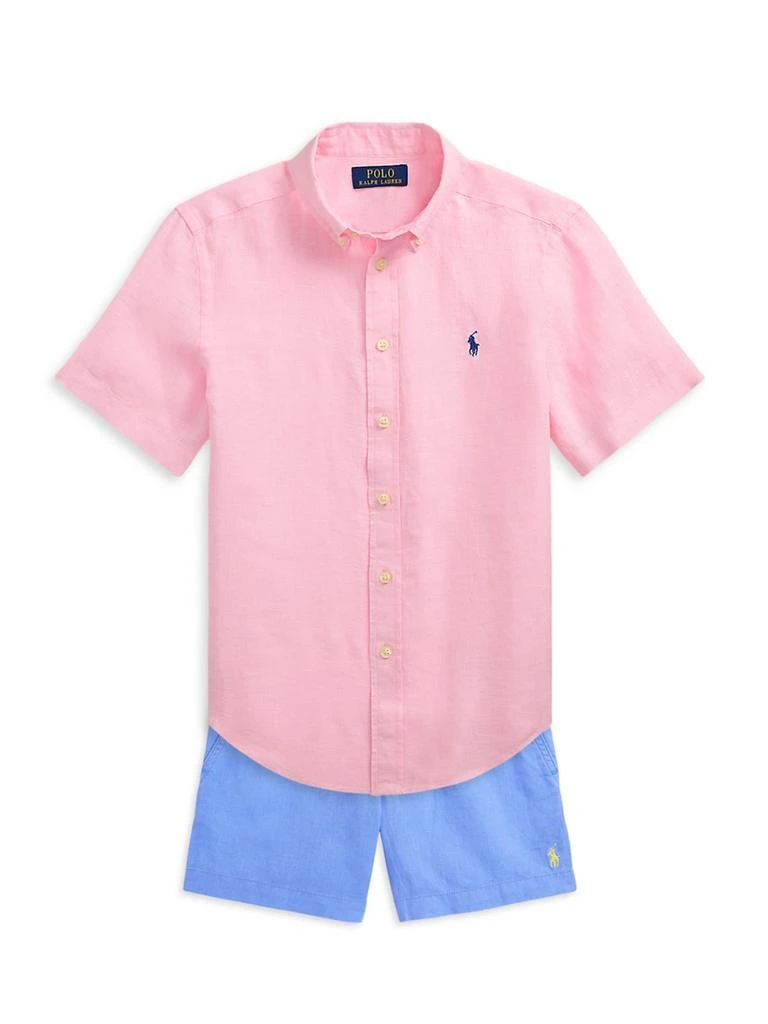 Ralph Lauren Little Boy's & Boy's Linen Short-Sleeve Shirt 2