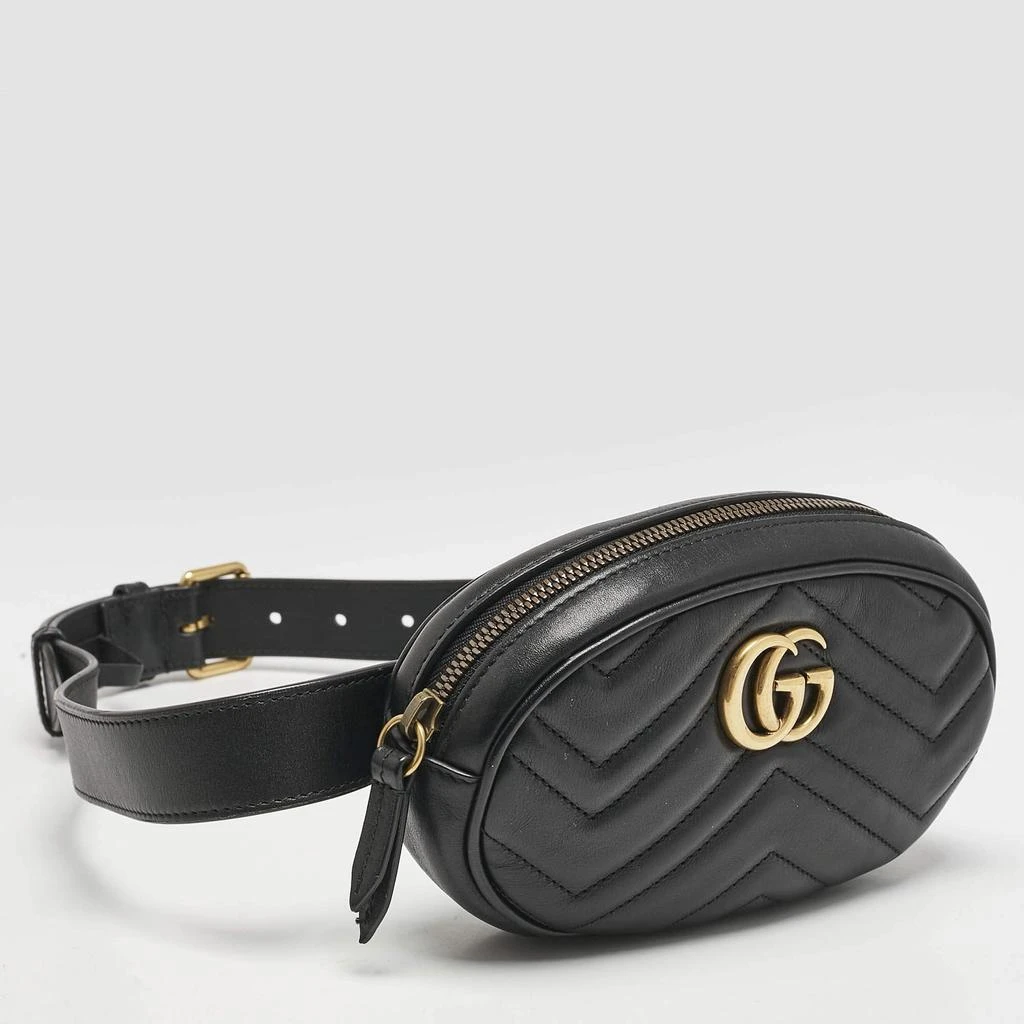 Gucci Gucci Black Matelassé Leather Mini GG Marmont Belt Bag 3