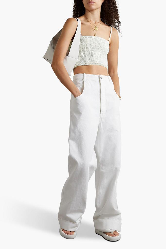 ATM Anthony Thomas Melillo Cropped shirred linen tank