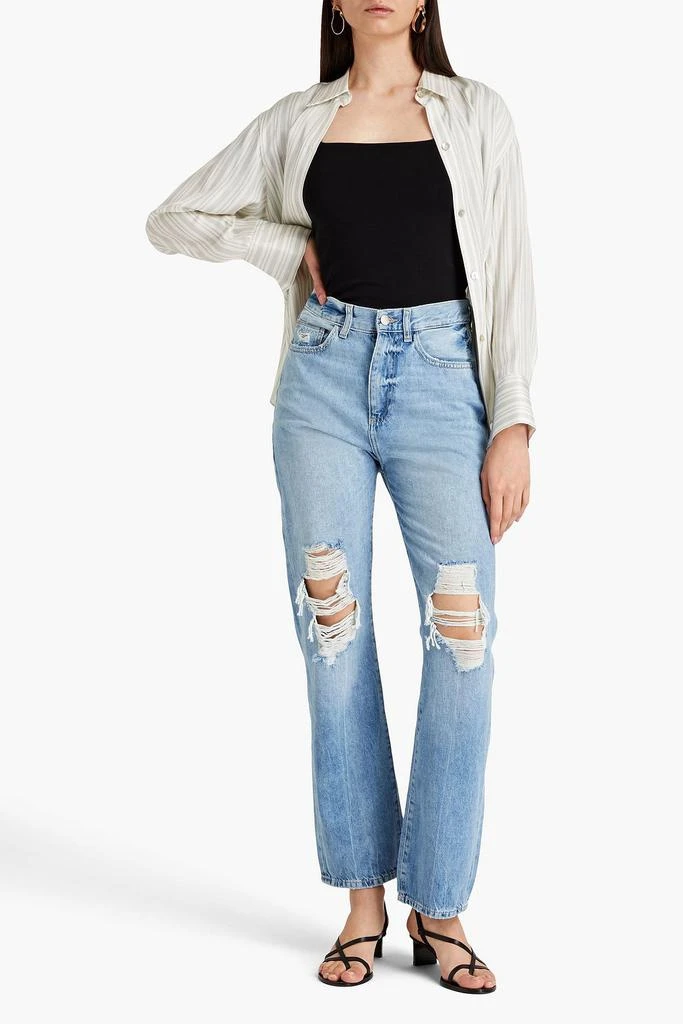 DL1961 Emilie distressed high-rise straight-leg jeans 2