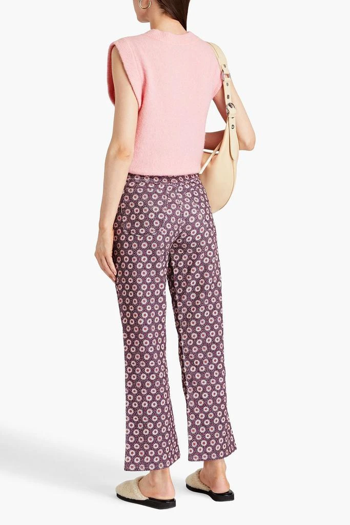 Re/Done 70s floral-print cotton-corduroy kick-flare pants 3