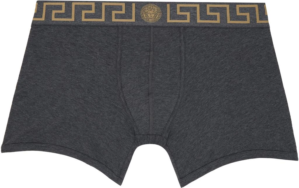 Versace Two-Pack Black & Gray Greca Border Boxer Briefs 1