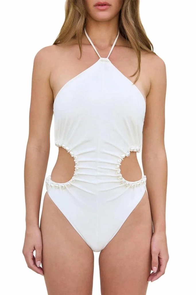 Cult Gaia Sibel One Piece Bathing Suit In Off-White 5