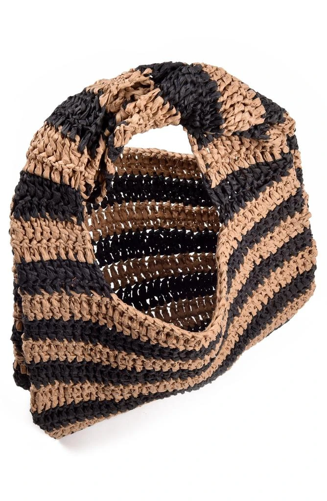 ADORNIA Striped Raffia Hobo Bag 2
