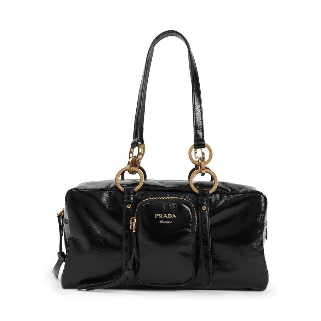 ハンドバッグ PRADA Woman Handbag Black 1BB1372CYR F0002 Prada Black Leather Medium Handbag – LOZURI®