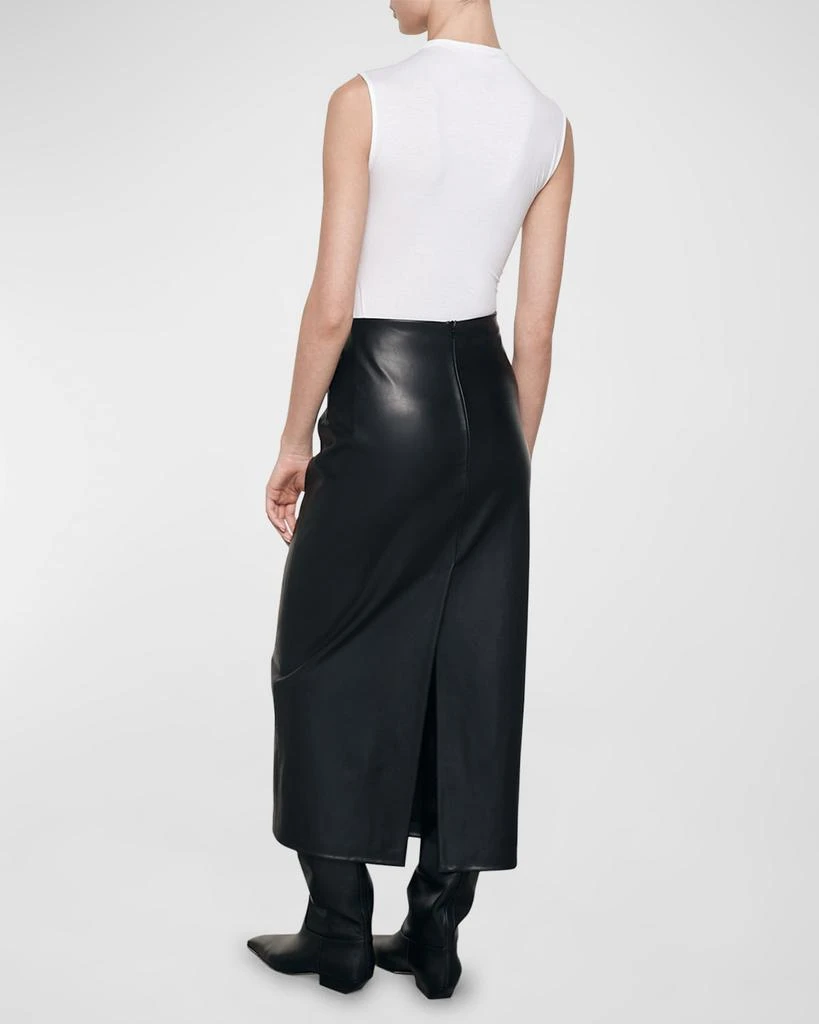 Enza Costa Ankle-Length Faux Leather Skirt 3