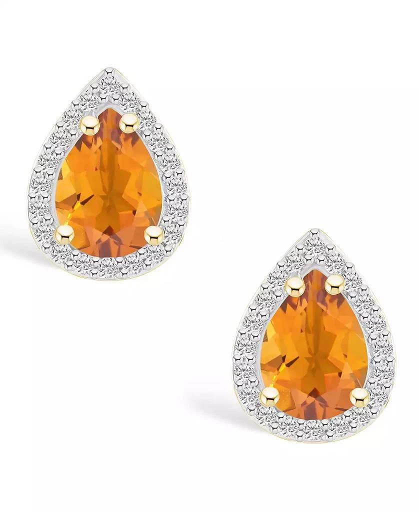 Macy
s Citrine (1-1/3 ct. t.w.) and Lab Grown Sapphire (1/5 ct. t.w.) Halo Studs in 10K Yellow Gold 3