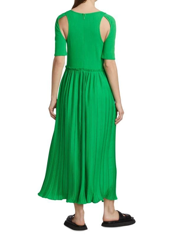 Deveaux New York Adina Pleated Shoulder Cut Out Midi-Dress 2