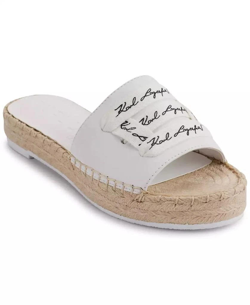 Karl Lagerfeld Paris Cherie Logo Slip-On Espadrille Platform Slide Sandals 1