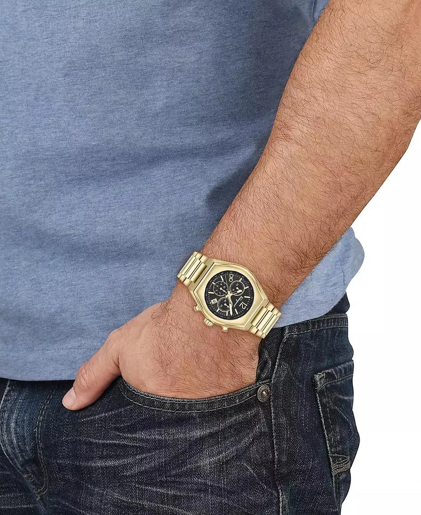 Salvatore Ferragamo Salvatore Men's Swiss Chronograph Tonneau Gold Ion Plated Stainless Steel Bracelet Watch 42mm 4