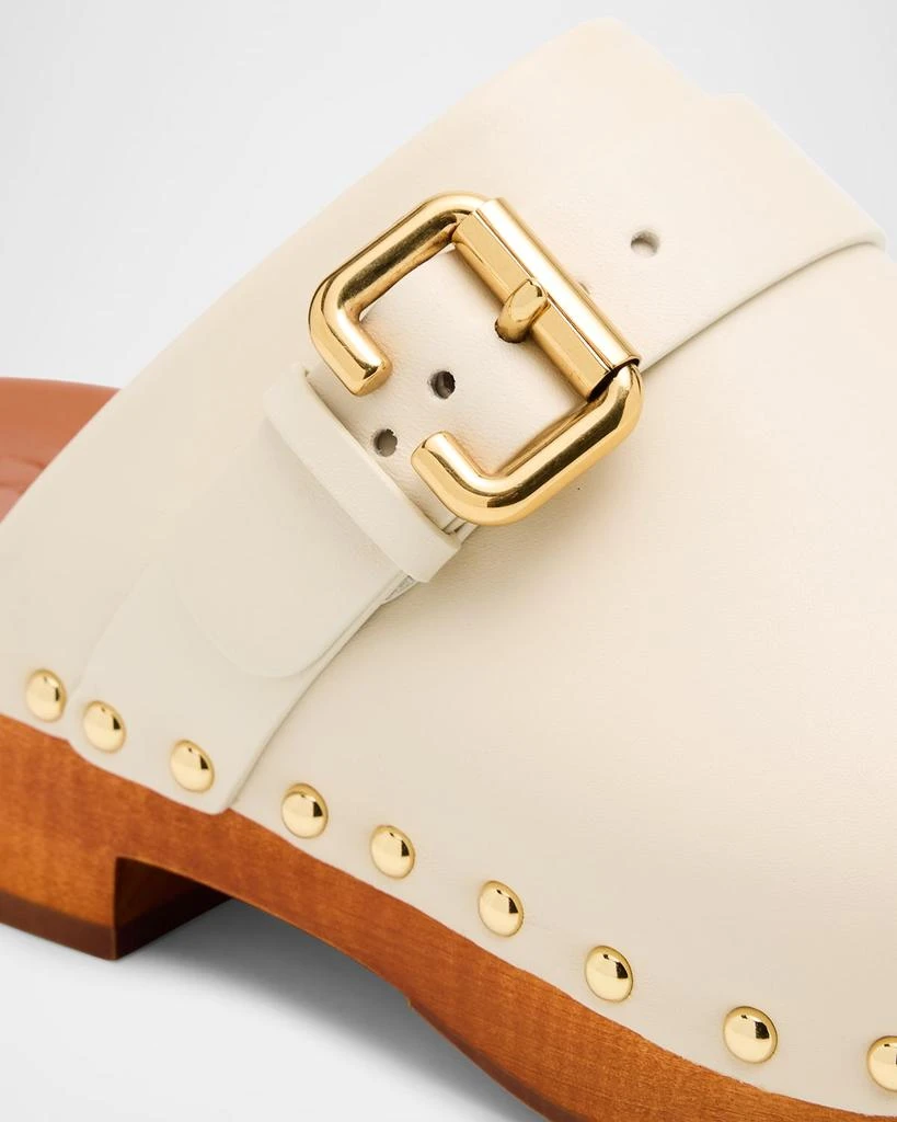 Chloé Jeannette Calf Leather Buckle Clogs 5