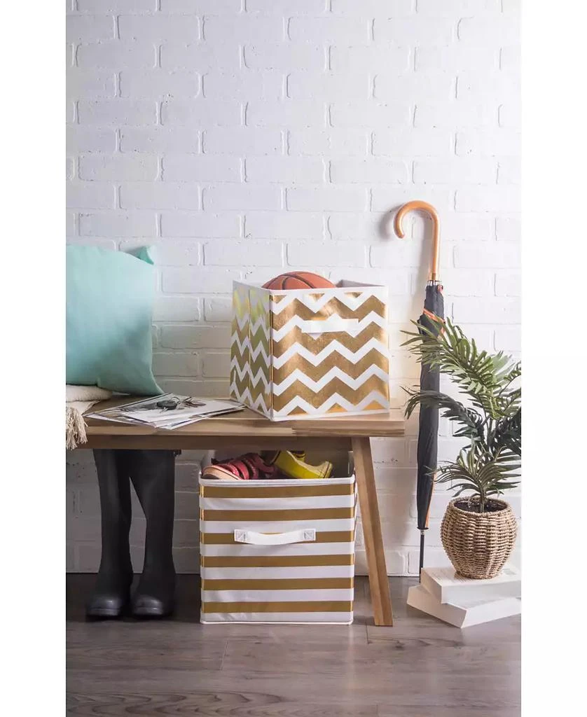 Design Imports Non-woven Polyester Cube Chevron Square Set of 2 14