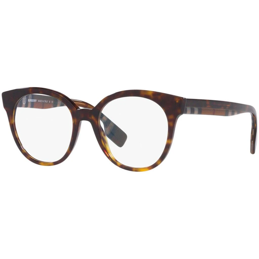 BURBERRY Burberry Women's Eyeglasses - Dark Havana Acetate Round Frame Demo Lens | 2356 3991 1