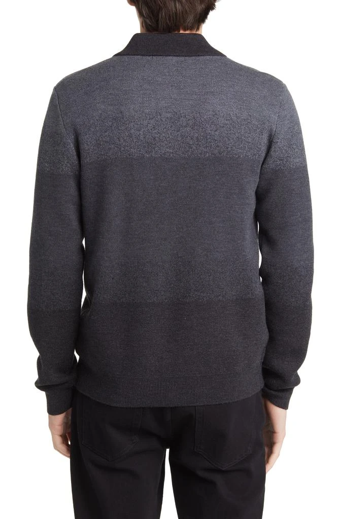 Robert Barakett Crosswoods Ombré Jacquard Merino Wool Zip-Up Sweater Jacket 2