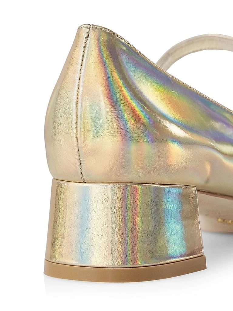Stuart Weitzman Vivienne 35MM Metallic Leather Mary Jane Pumps 6