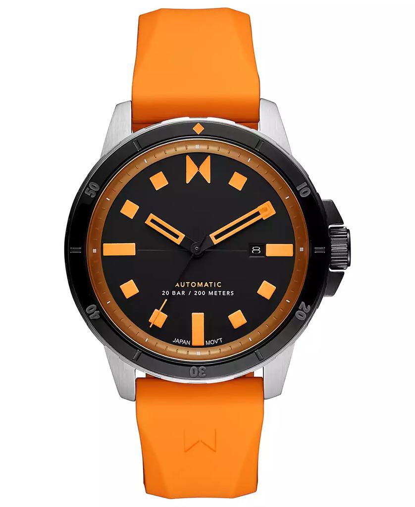 MVMT Men's Minimal Sport Automatic Orange Silicone Strap Watch 45mm