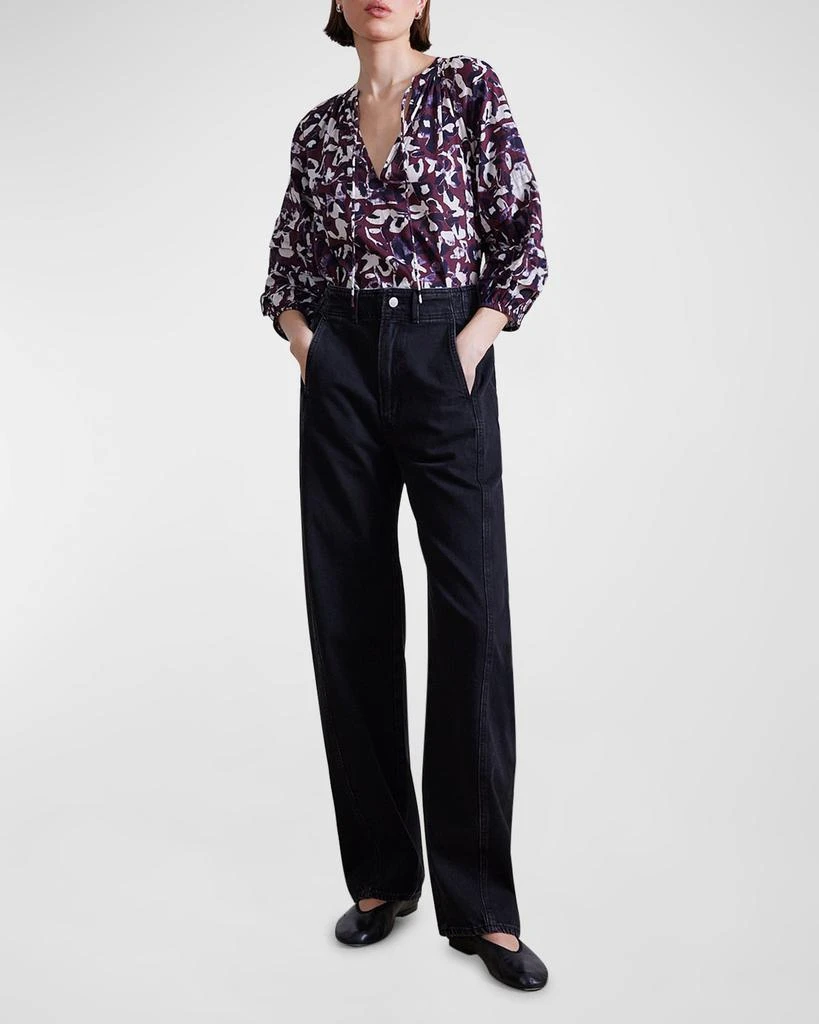 Apiece Apart Tule Floral-Print Organic Cotton Top 2