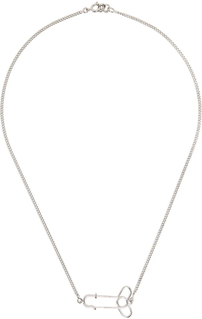 JW Anderson Silver Penis Pin Pendant Necklace