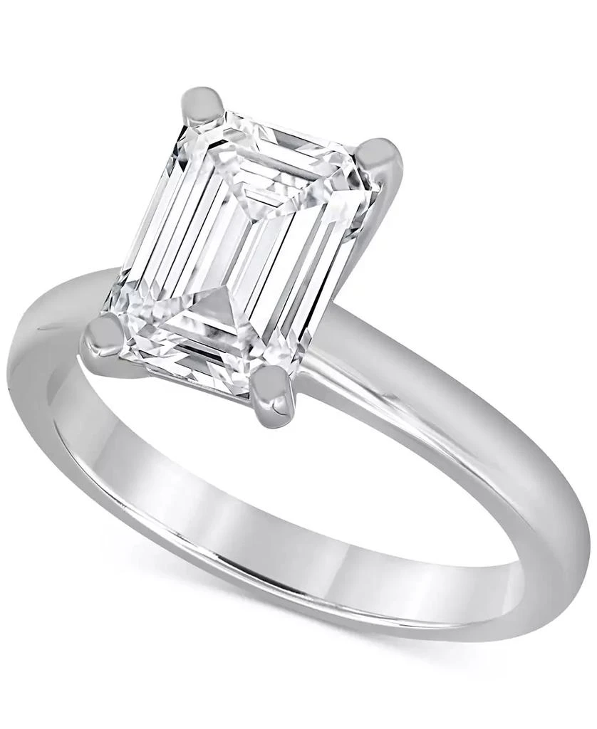 Badgley Mischka Certified Lab Grown Emerald-Cut Solitaire Engagement Ring (3 ct. t.w.) in 14k Gold 1