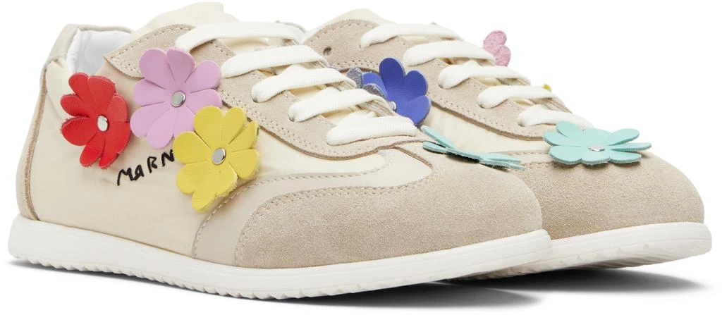 Marni Kids Beige Suede 
Taffeta Sneakers 4