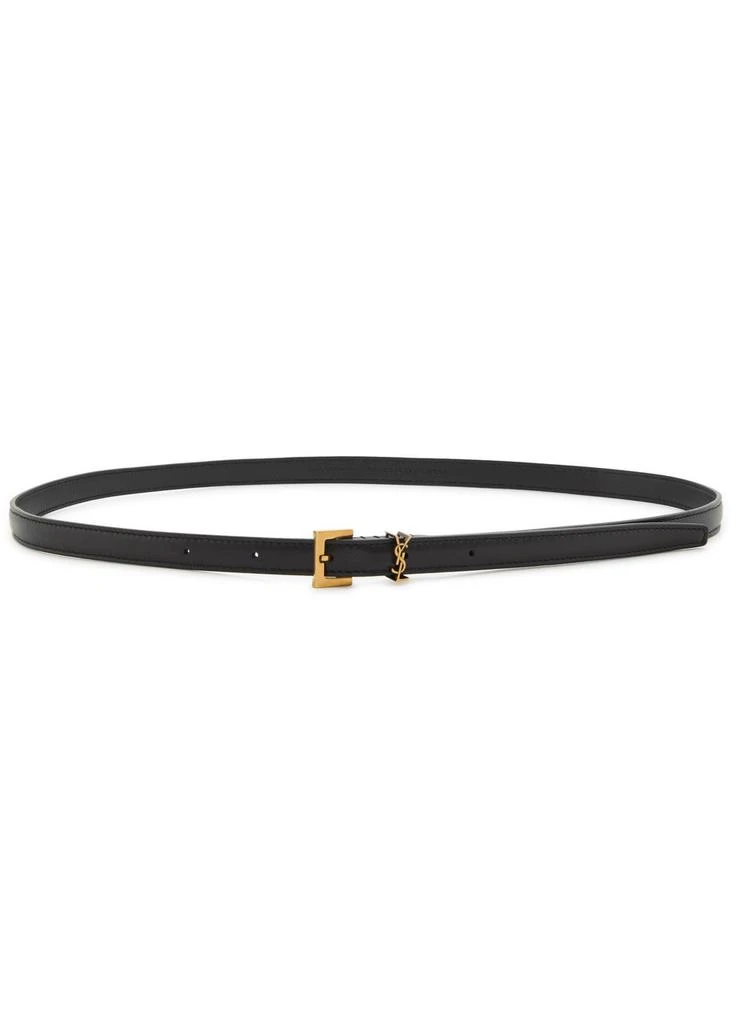 Yves Saint Laurent Cassandre logo leather belt 1