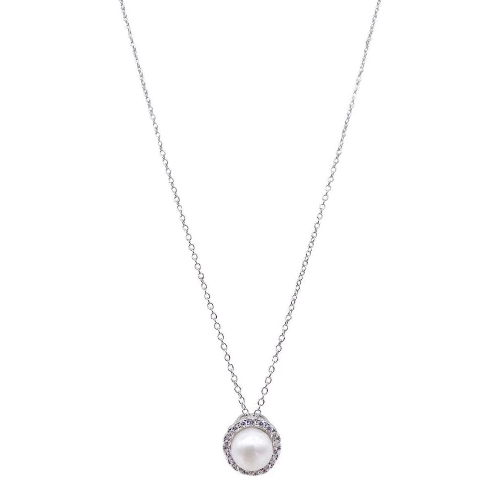 Adornia Adornia Floating Freshwater Pearl Halo Necklace silver 1