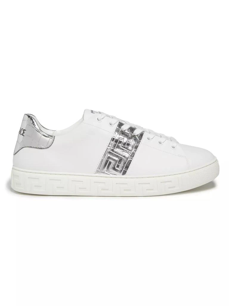 Versace Croc-Print Leather Sneakers 1
