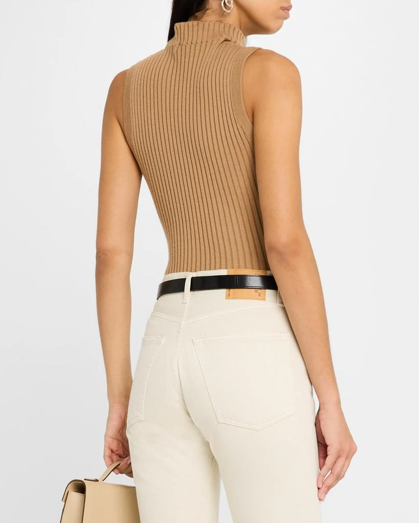 ARGENT Sleeveless Ribbed Turtleneck Sweater 3