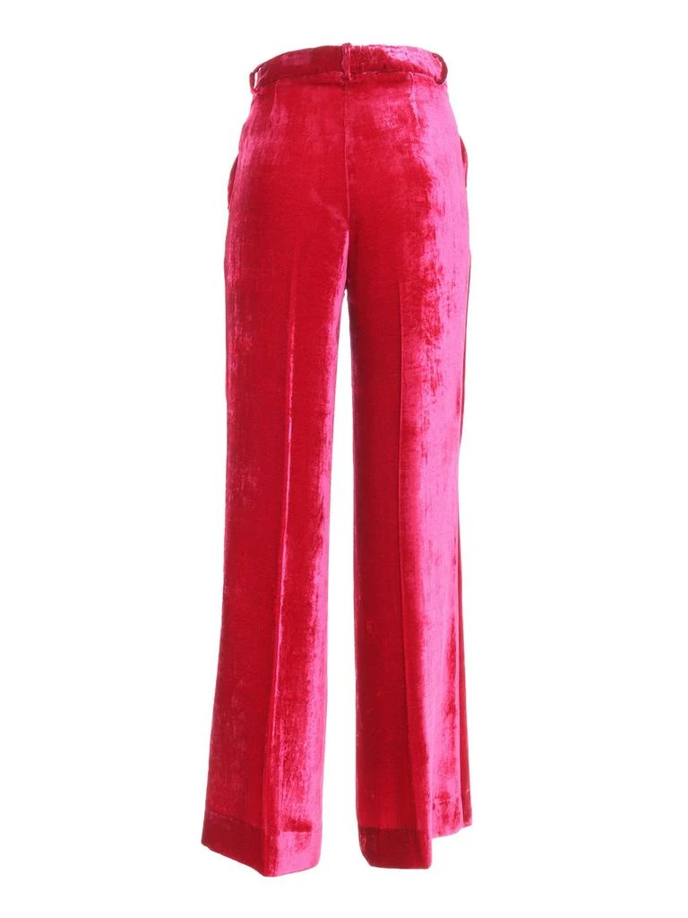 P.A.R.O.S.H. P.A.R.O.S.H. Pleat Detailed Wide-Leg Velvet Trousers 2
