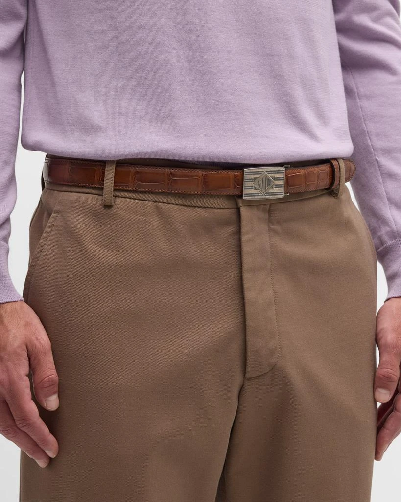 Ralph Lauren Men's Monogram-Buckle Alligator Belt 3
