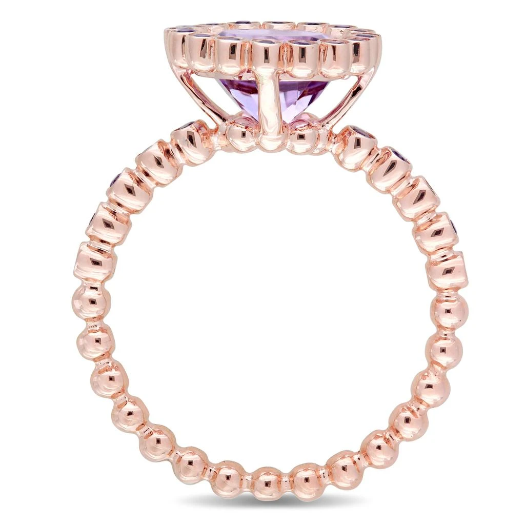 Mimi 
Max 4 1/10ct TGW Rose de France African Amethyst Halo Scalloped Ring 14k Pink Gold 5