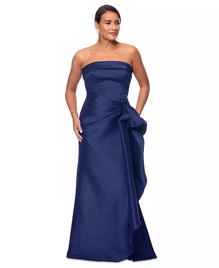 XSCAPE Women's Gathered Strapless Gown 1