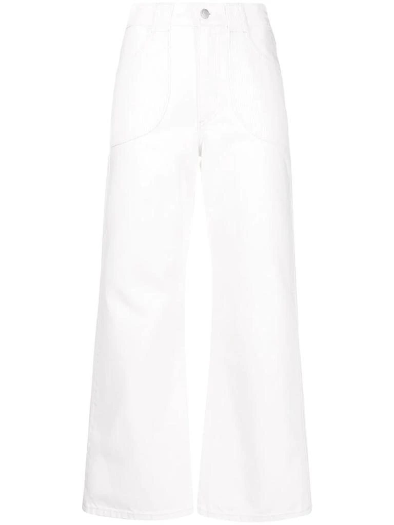 Nobody Denim wide-leg cropped jeans - women -  -  - White 1