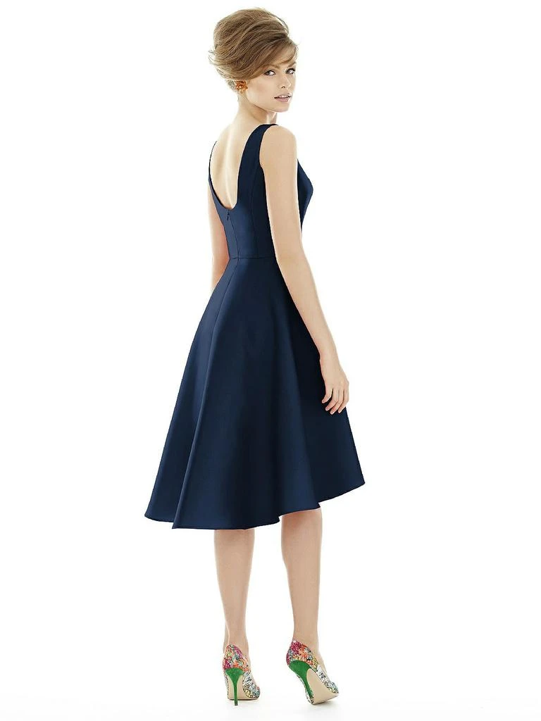 Alfred Sung Bateau Neck Satin High Low Cocktail Dress 2