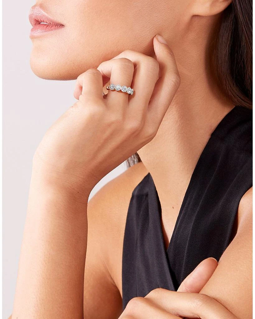 De Beers Forevermark Center of My Universe® Five Stone Halo Band in 18K White Gold, 0.95 tcw 2