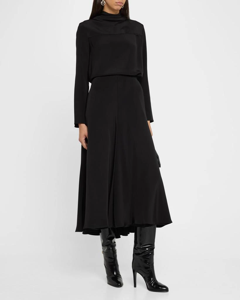 Brandon Maxwell Millie Full Flared Silk Skirt 2