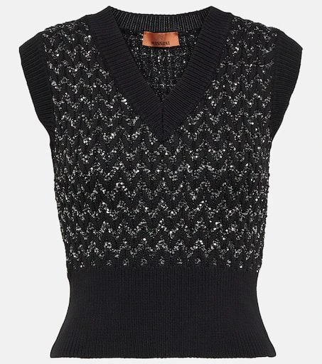Missoni Metallic cable-knit sweater vest 1
