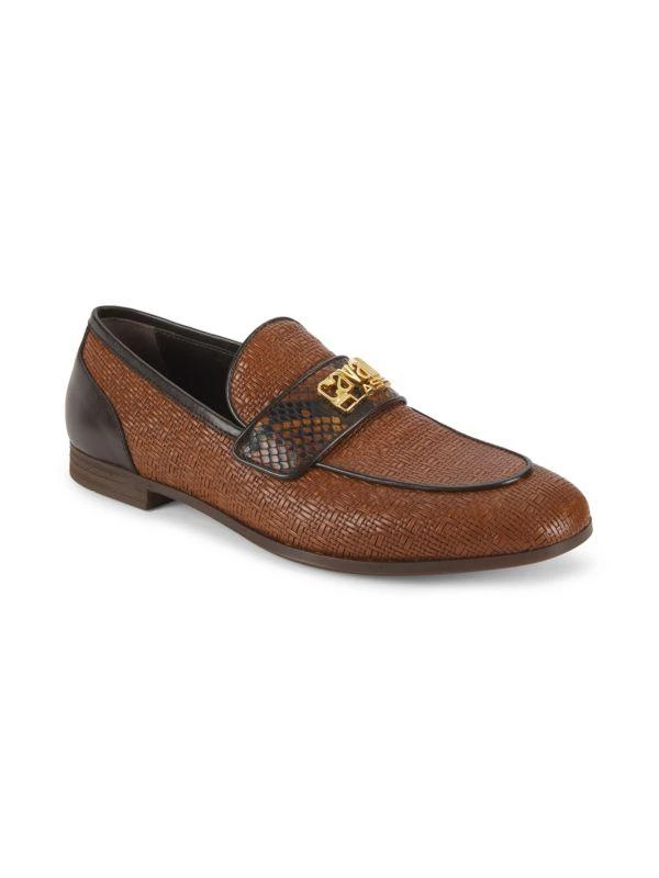 Snakeskin-Embossed Textured Leather Loafers – On Sale Now  display picture 2